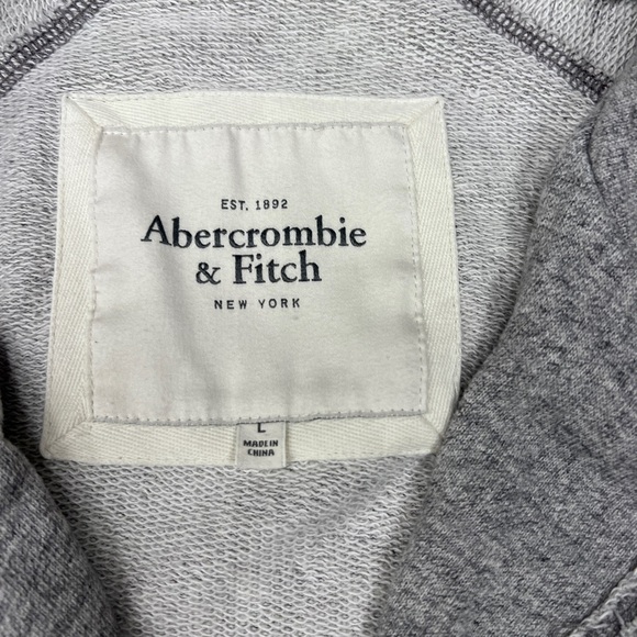 Abercrombie & Fitch Gray Copped Sweatshirt Moto Jacket Large Jersey Knit y2k - Picture 9 of 10